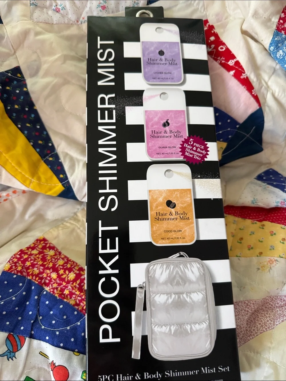 NWT 5 piece Hair & Body Shimmer mist set.: coco glow, Guava glow & Lychee glow